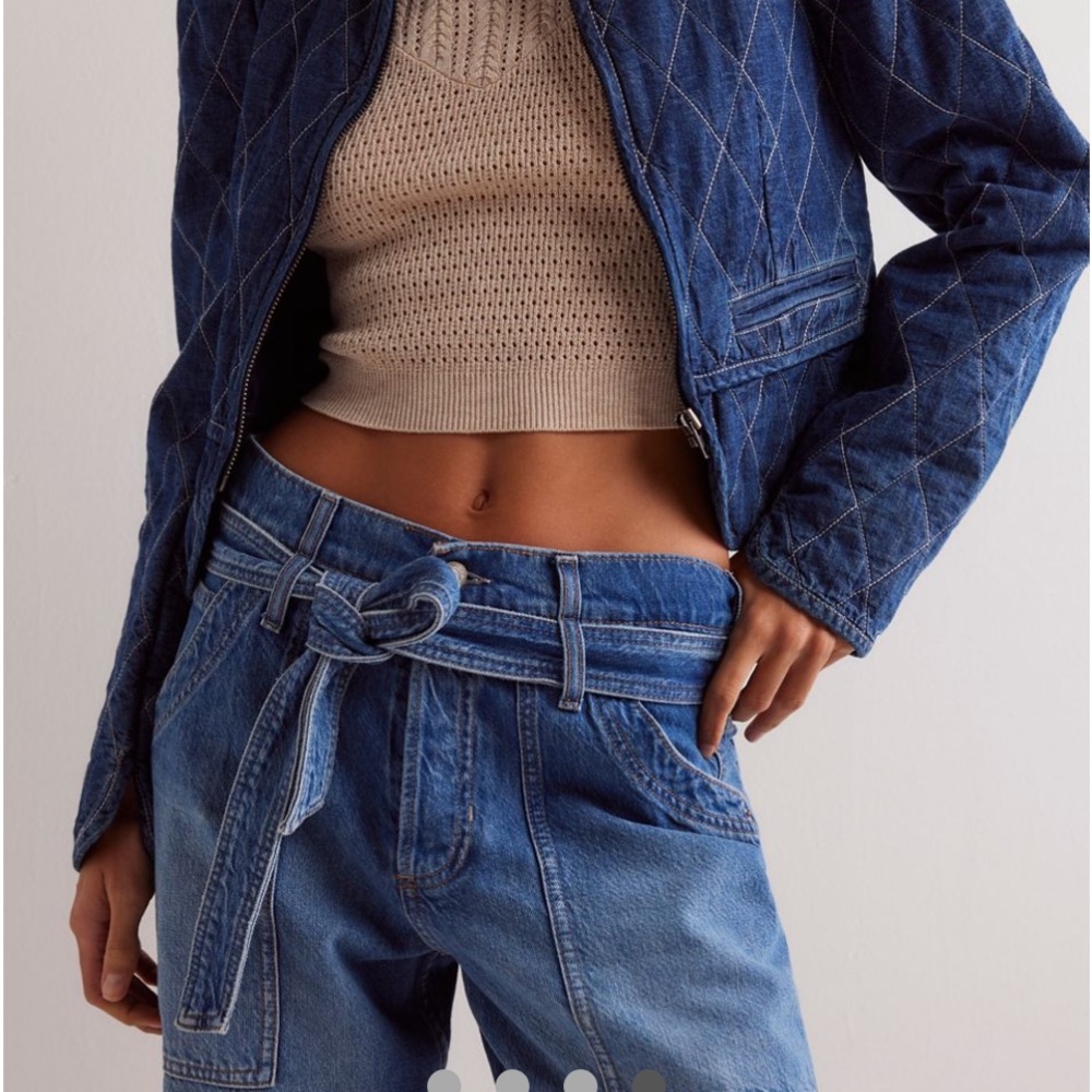 Free People Blue Flare Pants with Boot Cut Style